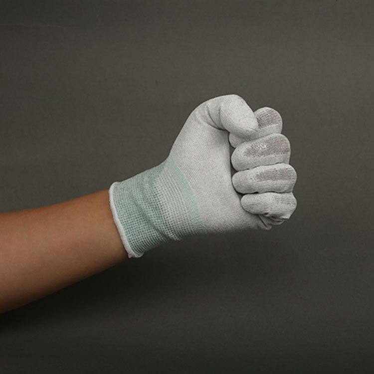 PU Finger Coated 13 Gauge Carbon Fiber ESD Durable ESD Carbon Fiber Hand Gloves