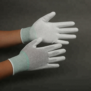 PU Finger Coated Nylon knitted Cleanroom Gloves Protective Hand Gloves