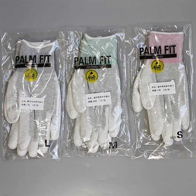 Wholesale High Quality Carbon Fiber Esd Palm Coated Gloves