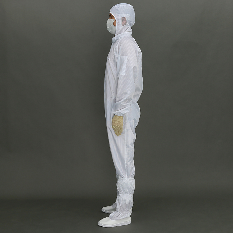 Hot Selling Polyester Filaments And Conductive Fibers Cleanroom Suit