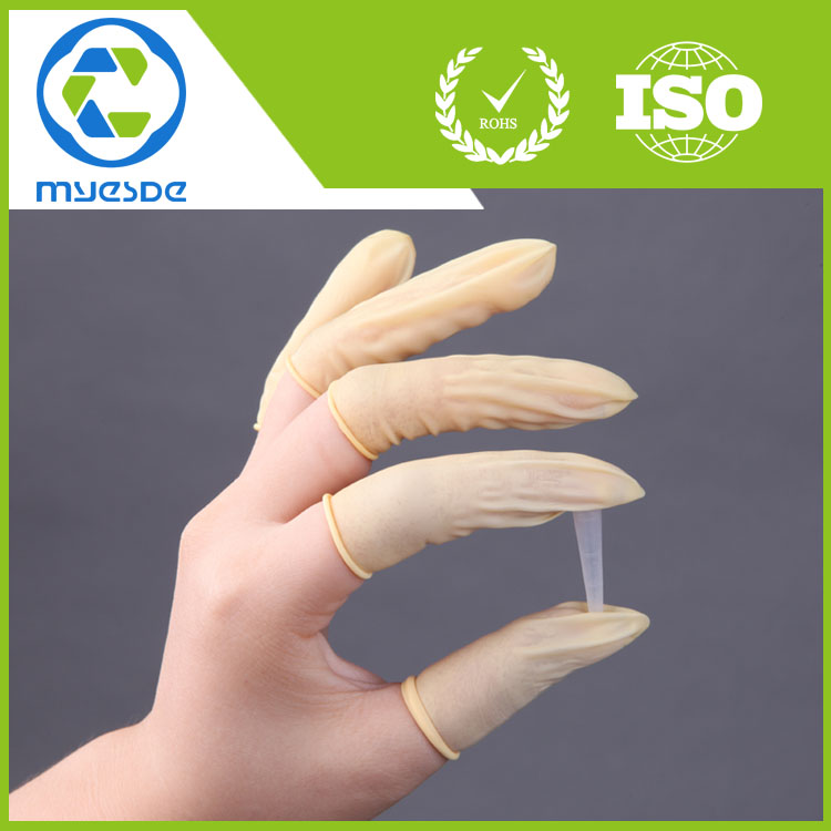 Wholesale yellow natural latex finger cots anti-slip finger cots malaysia