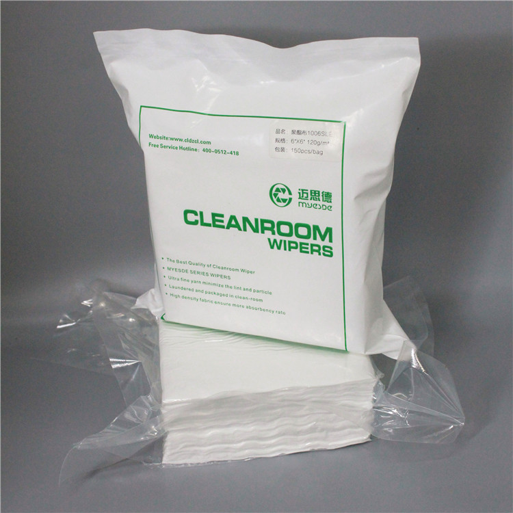 110gsm 4x4 Industry Cleanroom 100% Polyester Hand Cleanroom Wipe