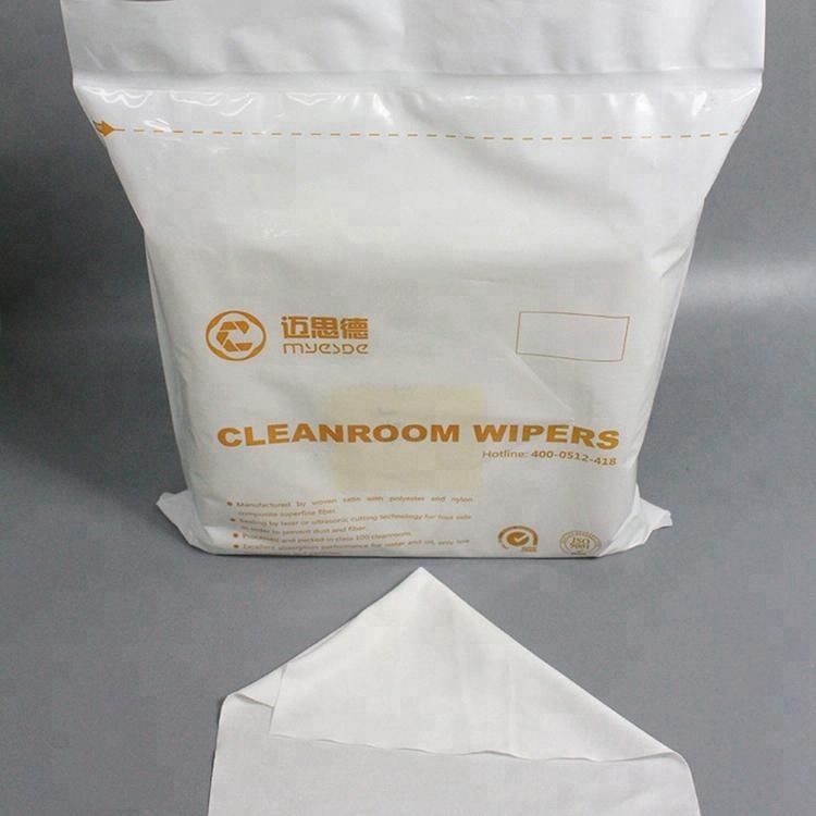 110gsm 4inch Dust Free Lab Proof Cleanroom Polyester Industry Usage Wipers