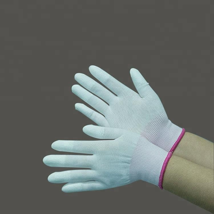 Hot Sale Pu Finger Dipped Anti Static Pu Gloves