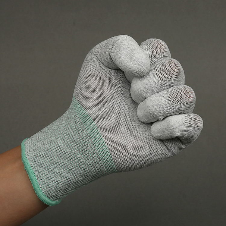 2019 Hot Sale Anti-Static Grey Pu Top Fit work Gloves