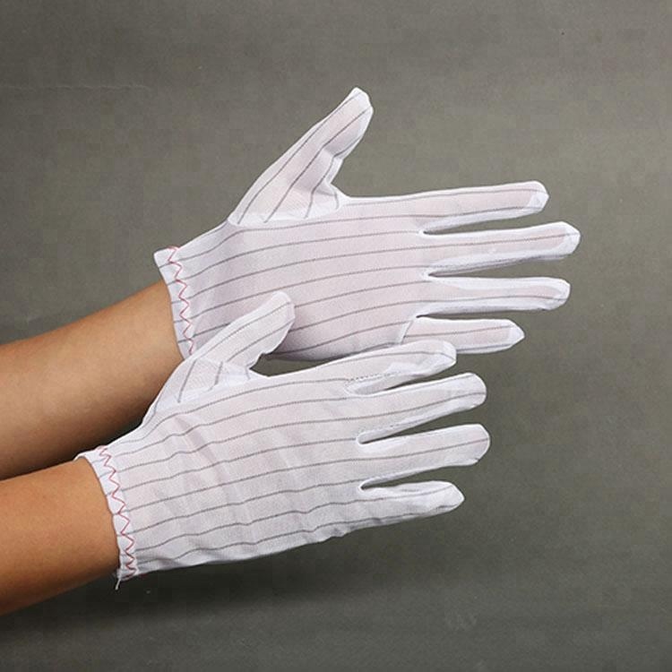 New Style Wholesale Industrial Esd Gloves,Esd Cleanroom Polyester Fabric Antistatic Glove