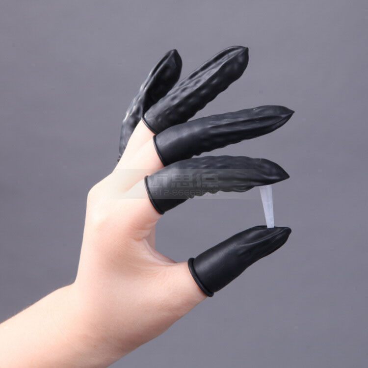 High Quality Disposable black Antistatic Latex Finger Cot